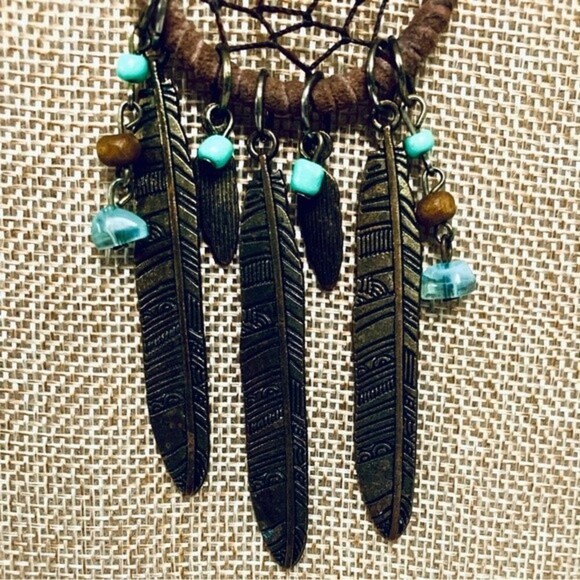 Bohemian‎ Suede Dream Catcher Necklace - Picture 5 of 5